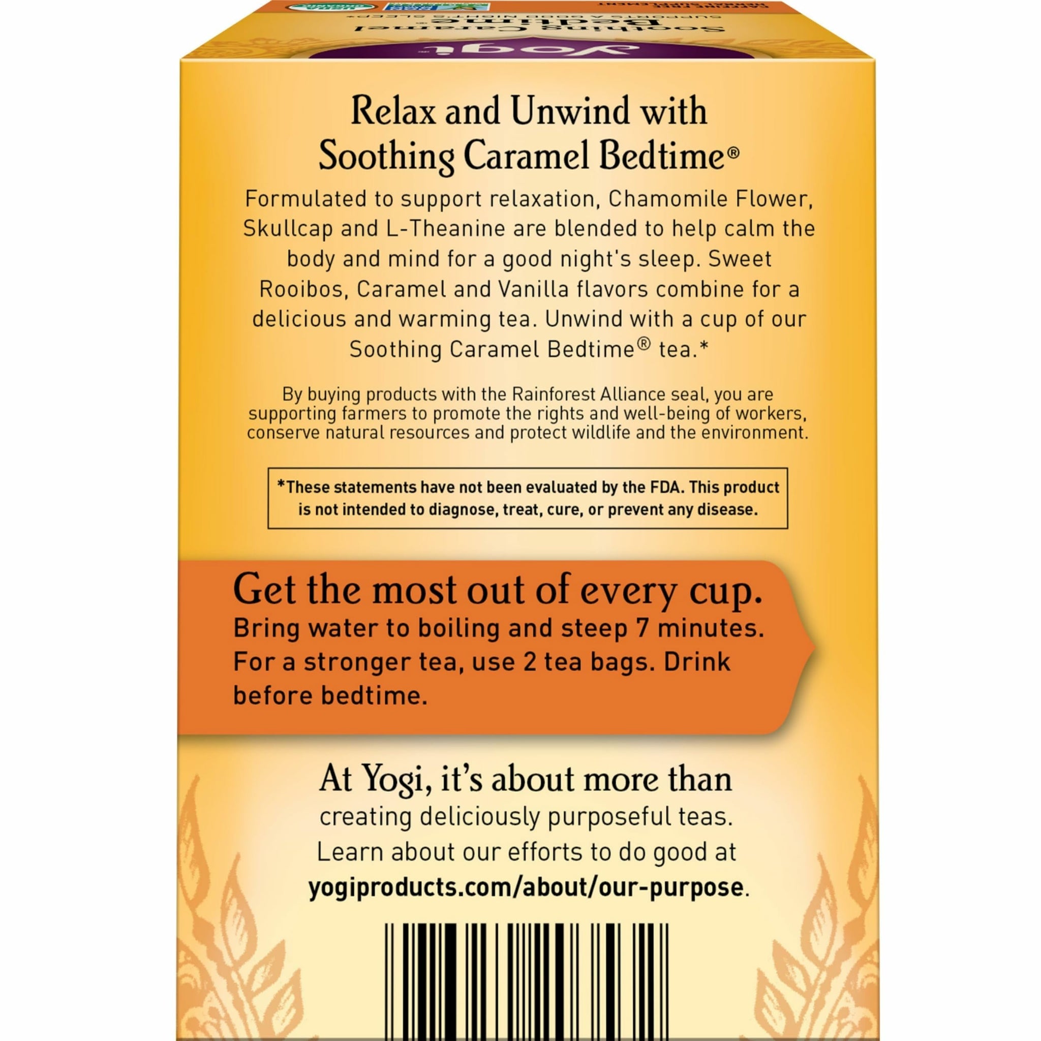 Yogi Tea Soothing Caramel Bedtime Tea - 16 Tea Bags per Pack (6 Packs) - Calming Sleep Tea - Supports Good Sleep - Includes Chamomile Flower, Rooibos