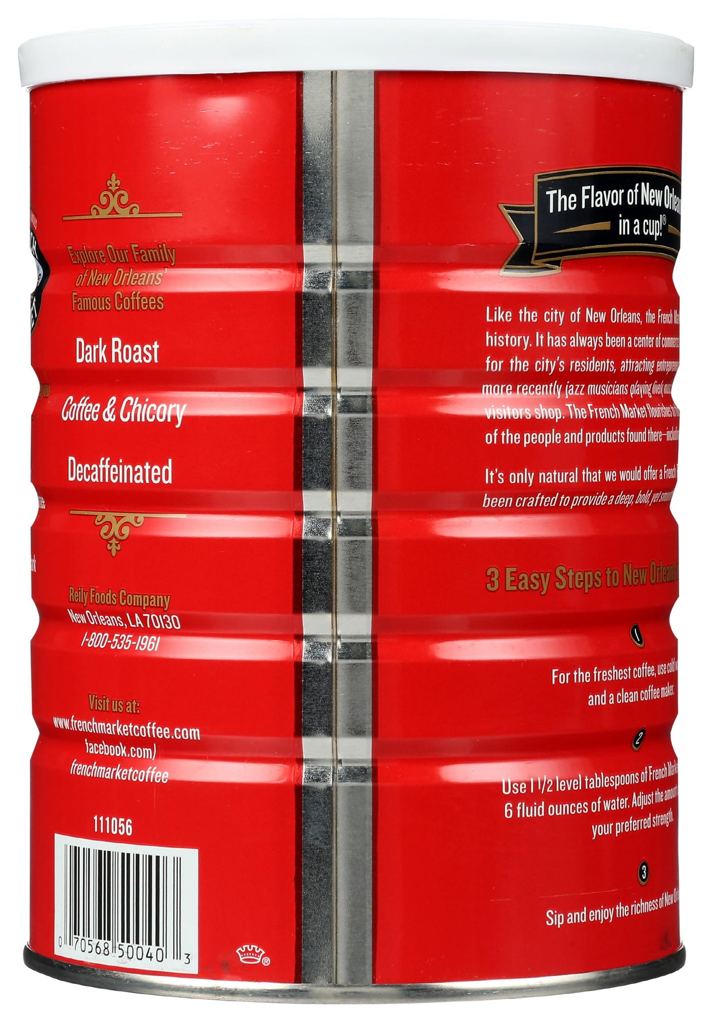 French Market French Roast Medium-Dark Roast Ground Coffee, 12oz Can (Pack of 1)