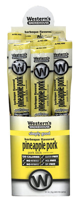 Western's Smokehouse Meat Sticks Barbeque & Pineapple Pork Jerky Sticks - Pack of 24 Meat Sticks Individually Wrapped (1.0 Ounce) Gluten-Free