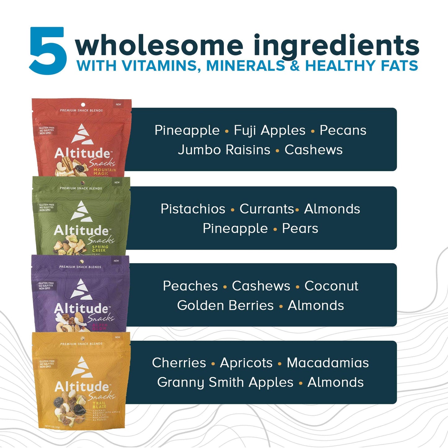 Healthy Snacks Variety 4-Pack for Adults and Kids | No Added Sugars | Premium Dried Fruit and Mixed Nuts | Trail Mix | Vegan Snacks | Snack Pack of 4