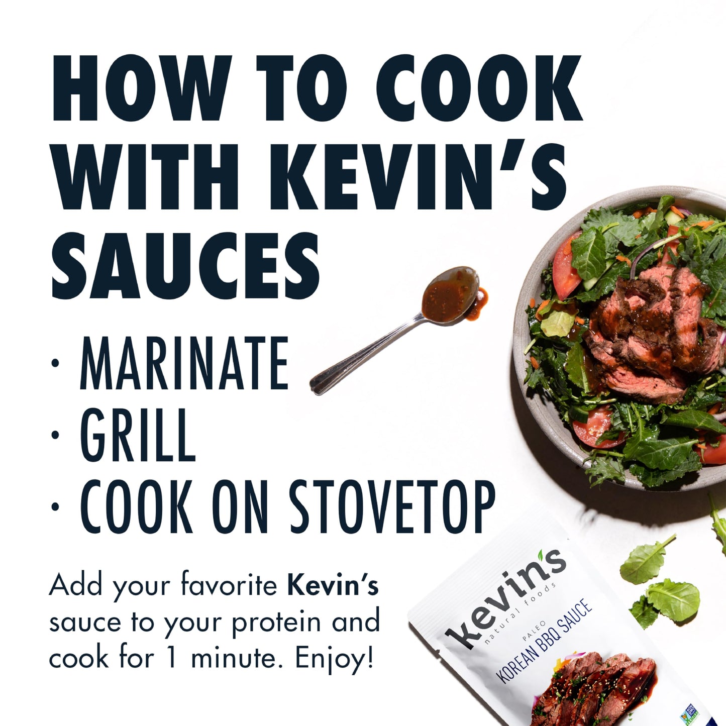 Kevin's Natural Foods Korean BBQ Sauce - Paleo Simmer Stir-Fry Sauce, Gluten Free, No Preservatives, Non-GMO - 3 Pack (Korean BBQ)