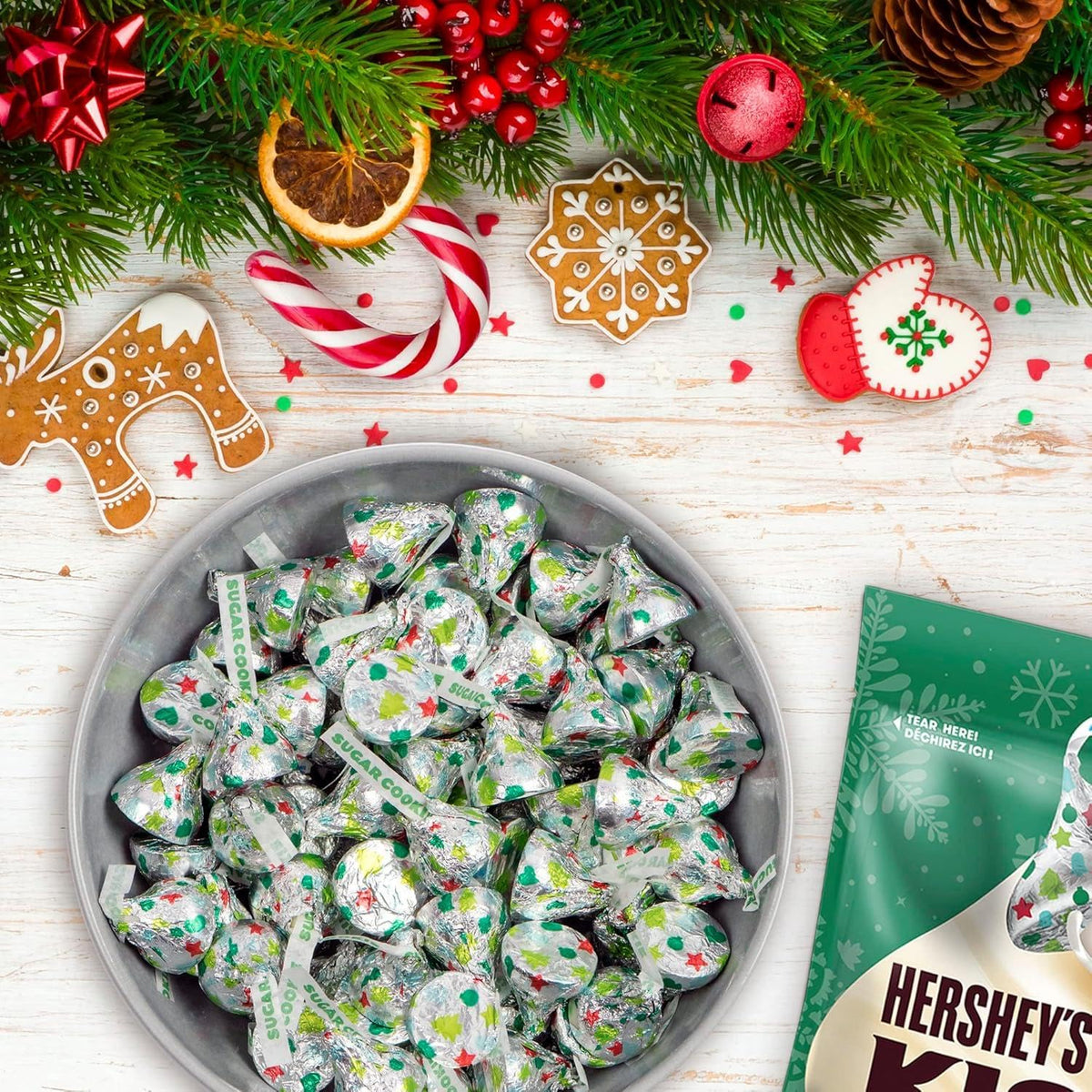 Kissis Sugar Cookie Flavored White Crème with Bits of Cookie Pieces | 4 Pounds (Approx. 360 Pieces) | Limited Edition | Bulk Individually Wrapped