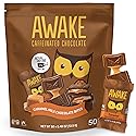 AWAKE - Caffeinated Chocolate Bites - Caramel Milk Chocolate, 50 Bites - 50mg Caffeine - Individually Wrapped Energy Bites - Coffee Alternative