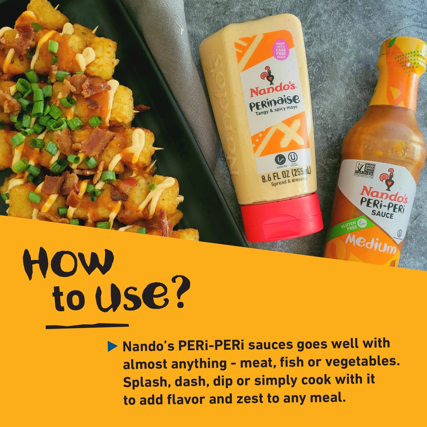 Nando's PERi-PERi Sauce Mixed Pack - Medium, Hot, Garlic, and PERinaise Original | Gluten Free | Non GMO, 9.1 oz and 8.6 oz (4 Pack)