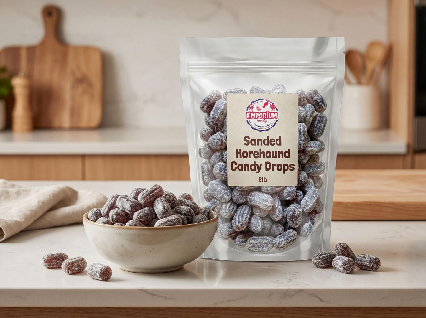 Horehound Candy Old Fashioned Sugar Sanded - 2 lbs of Fresh Delicious Nostalgic Retro Treat