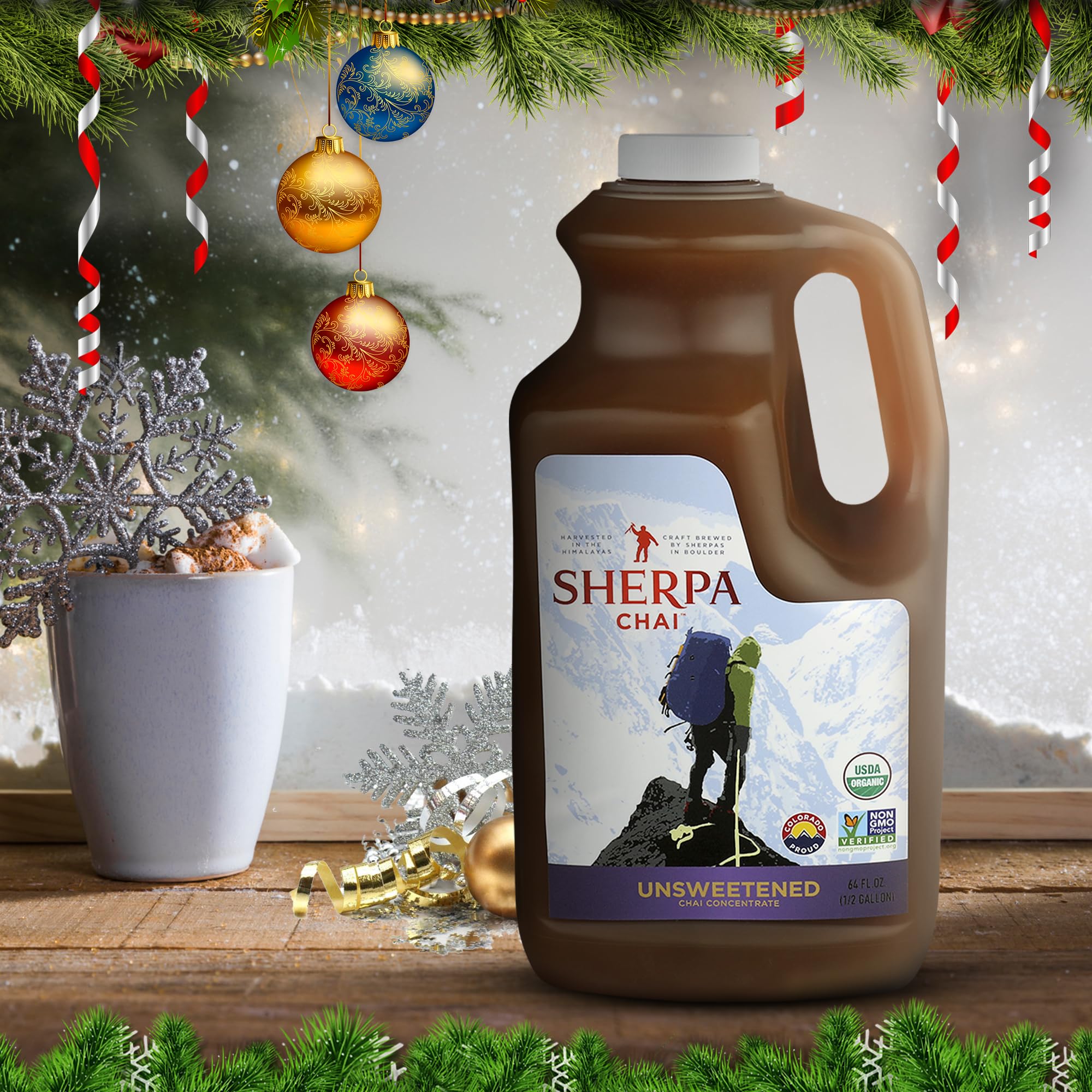 Sherpa Chai Traditional Chai Tea Concentrate - Hand Crafted Black Tea Concentrate with Traditional Non-GMO Ingredients - Authentic Chai Recipe Brewed
