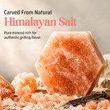 UMAID Sizzle Block™ Himalayan Salt Block 2 Pack (6" Hexagon) - Food Grade Himalayan Salt Slabs for Burgers, Steak, Seafood & Vegetables - Heat