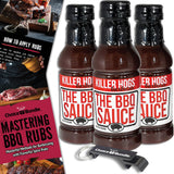 Killer Hogs The BBQ Sauce Memphis Style 3 pk (48 oz) Great to Dip Toss Glaze & More + Barbecue Masters & Bottle Opener (5 Items)!