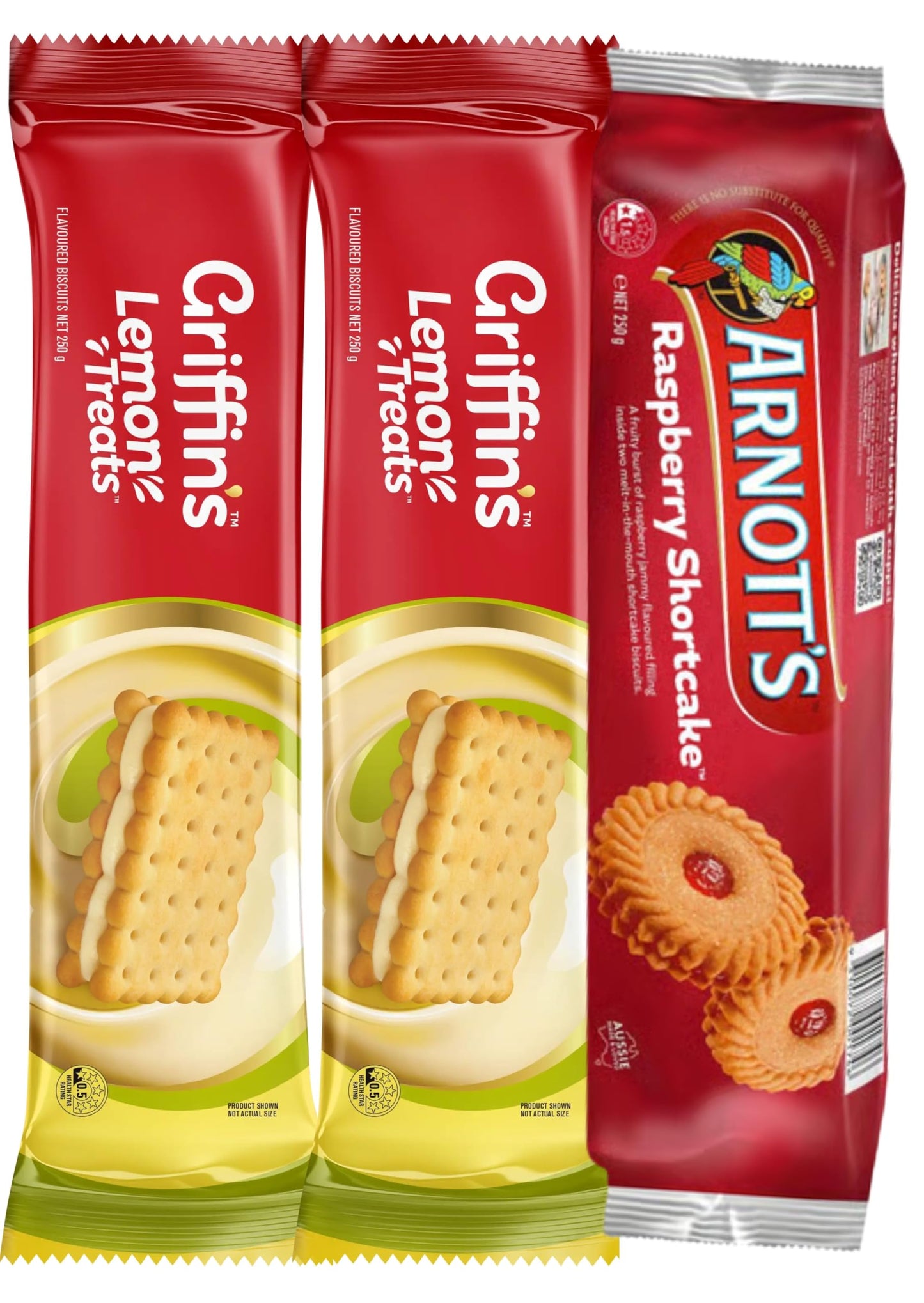 Griffins Lemon Treats & Raspberry Shortcake Biscuits (Value Pack Of 3) Delicious Sweet Treats