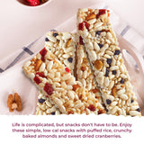 180 Snacks Pre-Meal Snack Skinny Rice Bar with Himalayan Salt 1 Pack, 3.22oz (Cranberry & Almond)