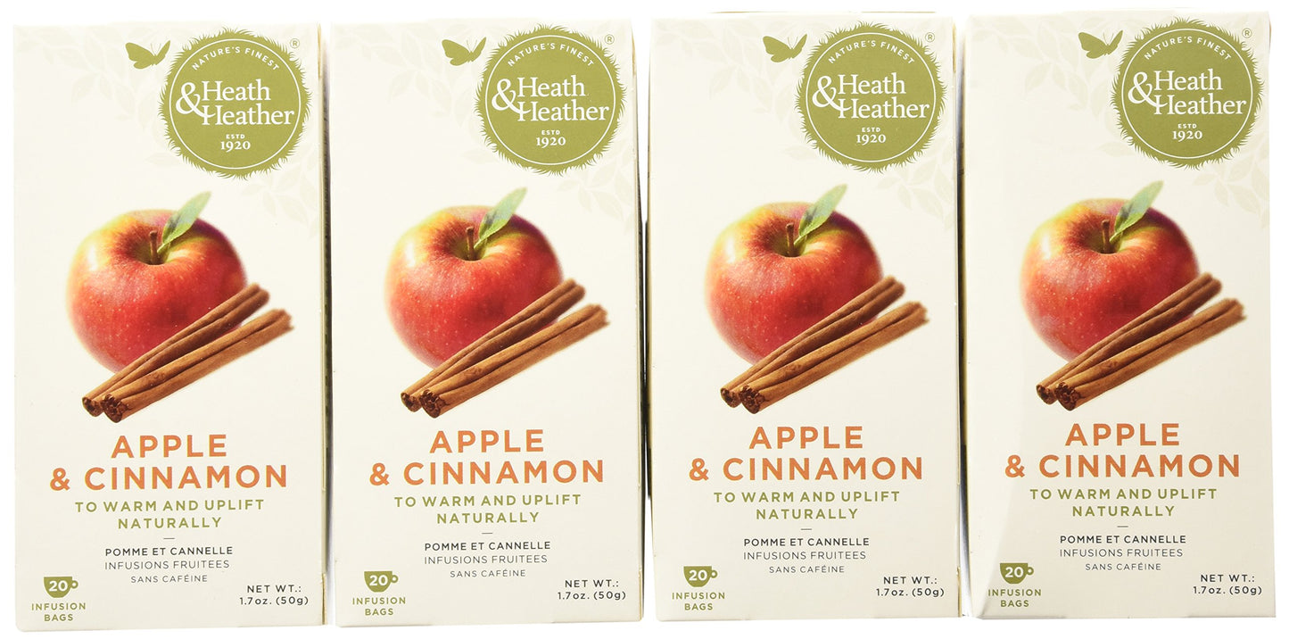 Heath & Heather Tea, Invigorating, Apple & Cinnamon, 20 Count (pack of 12)