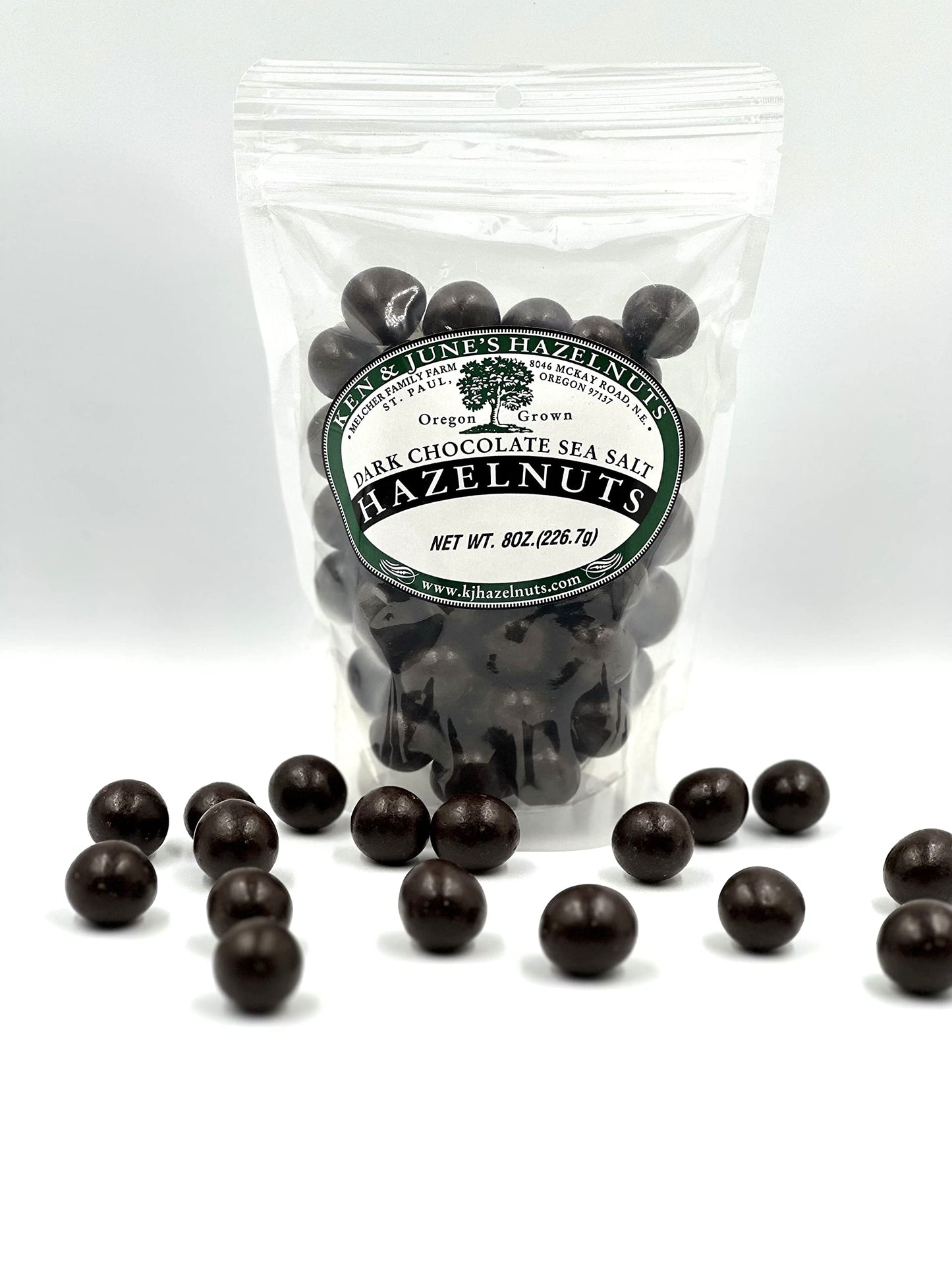 Dark Chocolate Hazelnuts w/Sea Salt - 8oz