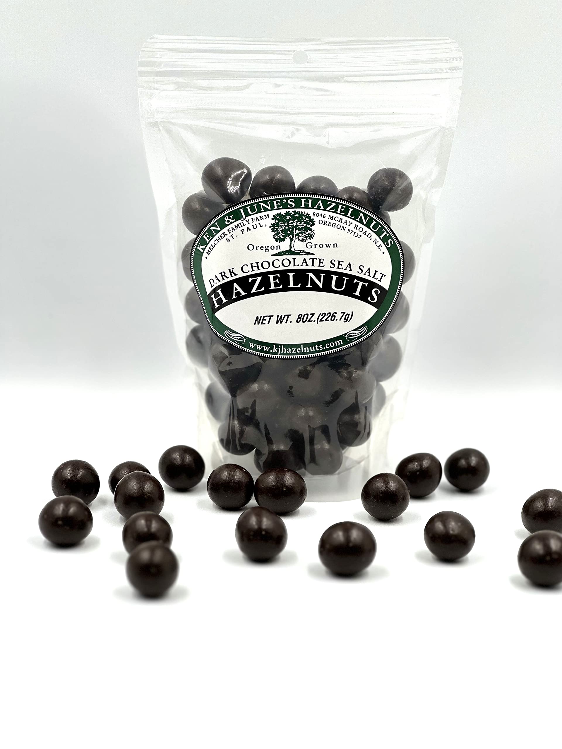 Dark Chocolate Hazelnuts w/Sea Salt - 8oz