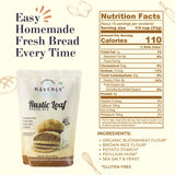 Havenly Rustic Bread Mix 18.5 oz Gluten Free Flour | Vegan, Dairy Free, Nut Free, Soy Free, Kosher Bread Flour | No sugar added | No Knead - Easy to Make | High Fiber Wholegrain Gluten Free Flour | Yeast for Baking Included