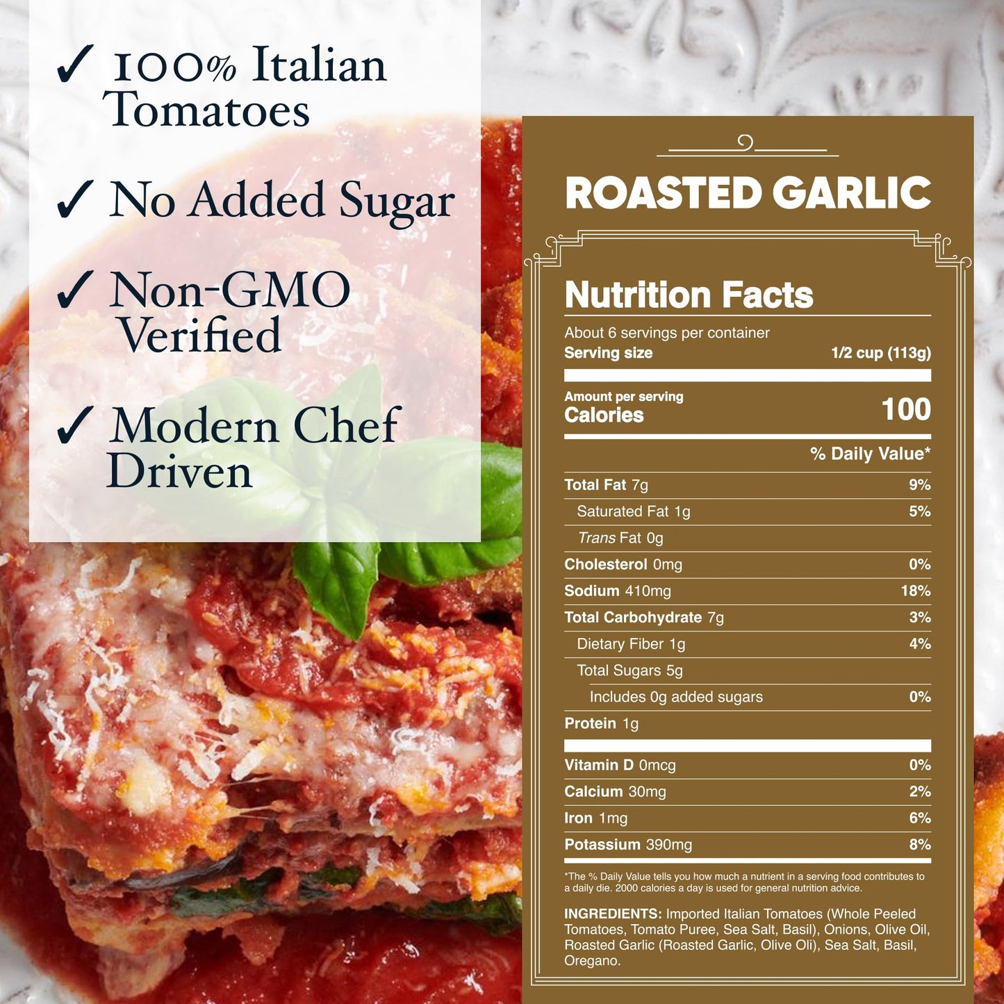 Carbone Roasted Garlic Pasta Sauce, Italian Tomato Sauce, 4 Pack (24oz)