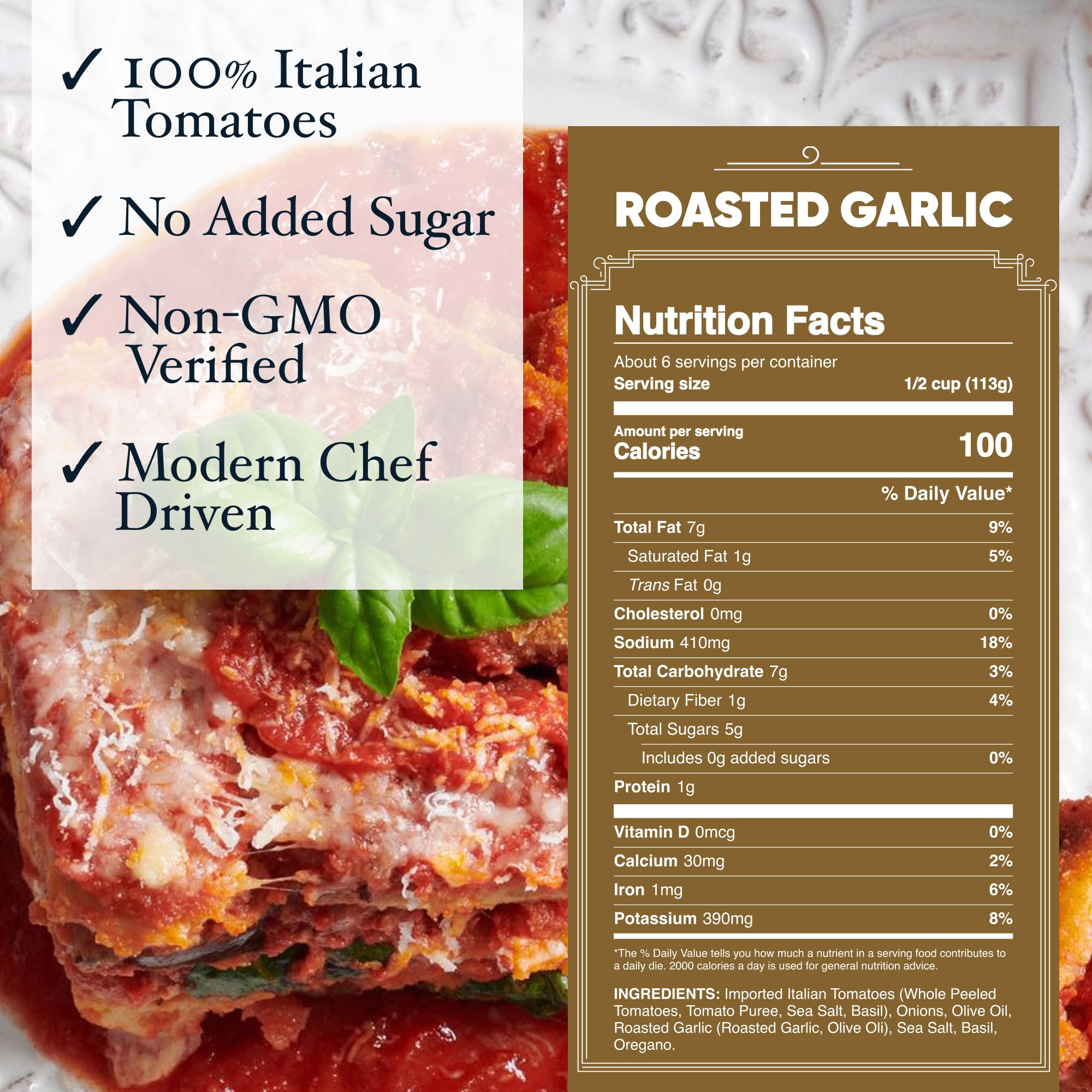 Carbone Roasted Garlic Pasta Sauce, Italian Tomato Sauce, 4 Pack (24oz)