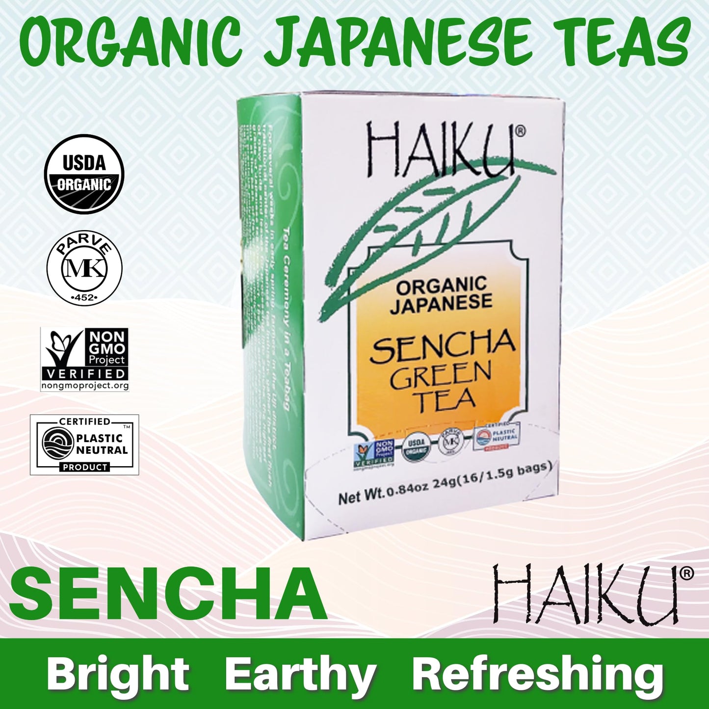 HAIKU Organic Sencha Teabags, 16 CT