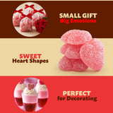 Cherry Jelly Hearts | 1-Pound Bag | Sour Candy | Dye Free Candy Hearts | Classic Gelatin Free Cherry Treats for Gifting, Buffets, Snacking | Vegan