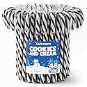 Bulk Cookies & Cream Candy Canes 48 Count Box - Individually Wrapped Chocolate Cookie & Cream Flavored Holiday Candy Canes - Festive Christmas Treats