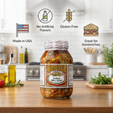Boscoli Olive Salad - 32 oz Jars - 1 Pack Family Size Salad Olives - Boscoli Italian Mix - Olive Muffalata for Family Salads - with bag clips