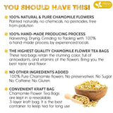 FRESHDRINKUS, Premium 60 Chamomile Tea Bags, 100% Natural and Pure Chamomile Flowers, Eco-conscious Tea Bags. Herbal Tea. No Sugar, No Caffeine, No