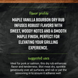 Frontier Co-op Maple Vanilla Bourbon Dry Rub Seasoning, 6.98 oz - Dry Rub for Wings, Pork,or Salmon