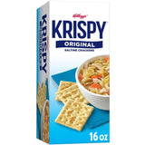 Kellogg's Krispy Saltine Crackers, Soup Crackers, Lunch Snacks, Original, 16oz Box (1 Box)