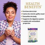 DelighTeas Organic Butterfly Pea Flower Bliss Tea | Eco-Conscious Pyramid Tea Bags | With Ginger, Lemongrass & Licorice | USDA Organic, Vegan
