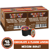 Crazy Cups Flavored Coffee Pods Variety Pack - Coffee Flavors and Chocolate Coffee Flavors for Keurig K Cups Machines, Medium Roast, Single Serve