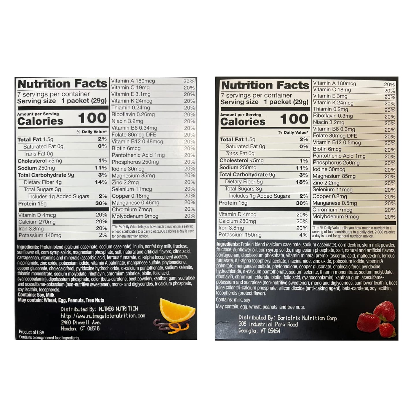 PROTIFIT - High Protein Orange Creamsicle & Strawberry Pudding & Shake Mix 2 Pack, 15g Protein, Low Calorie, Low Fat, Low Carb, Aspartame Free, Idea