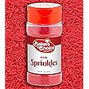 Bakers Choice Red Sprinkles for Baking - Jimmies Sprinkles for Ice Cream Toppings - Dairy Free, Kosher 2.8 oz.