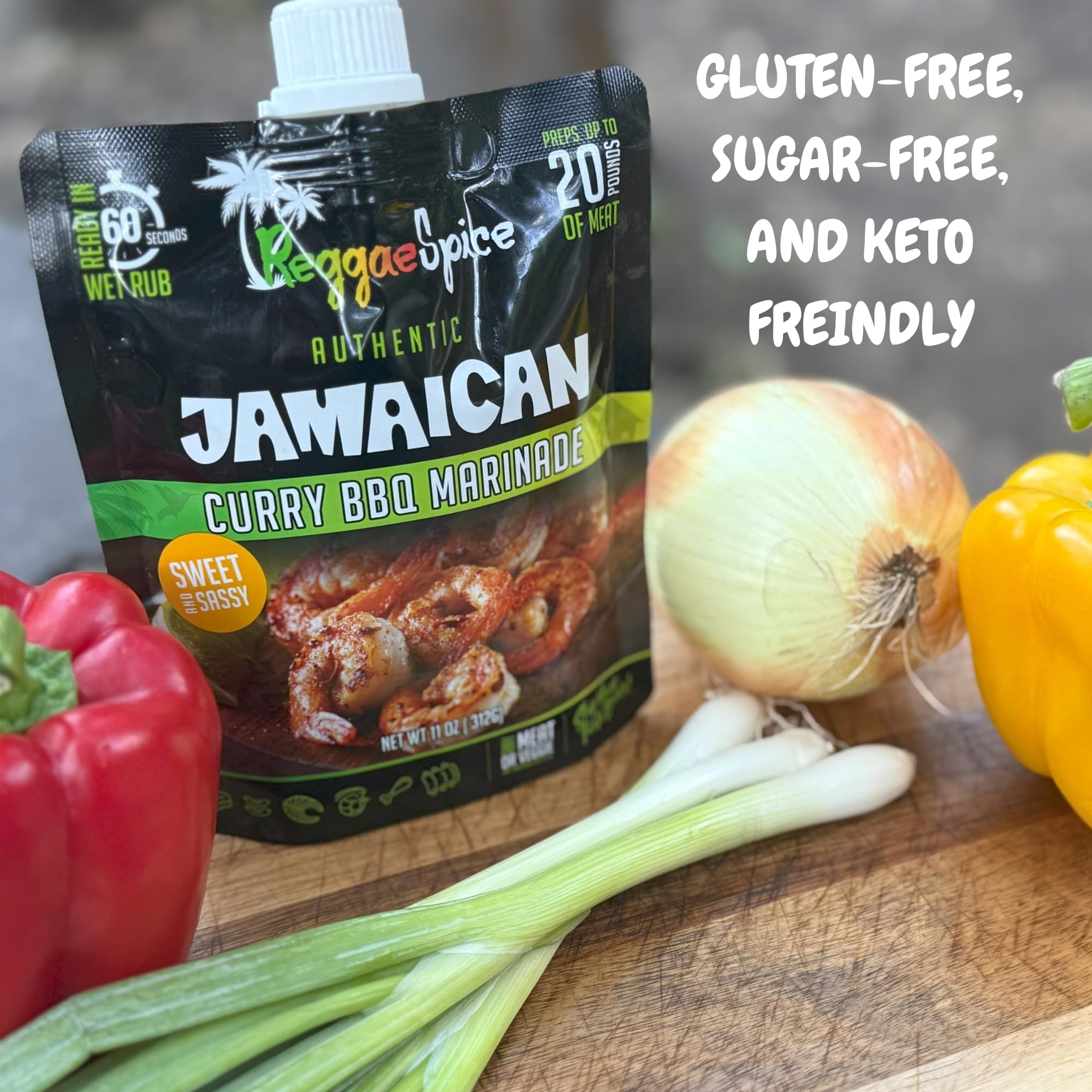 Reggae Spice Jamaican Curry Jerk BBQ Marinade | 60-Second Authentic Wet Rub Seasoning Sauce for Cooking Meats | Gluten Free, Vegan, and Keto Friendly
