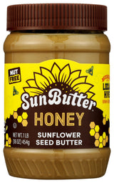 SunButter Honey Sunflower Seed Butter, 16 oz Nut-Free Spread with 5g Plant-Based Protein, Roasted Rich & Savory Flavor, Smooth Texture | Vegan