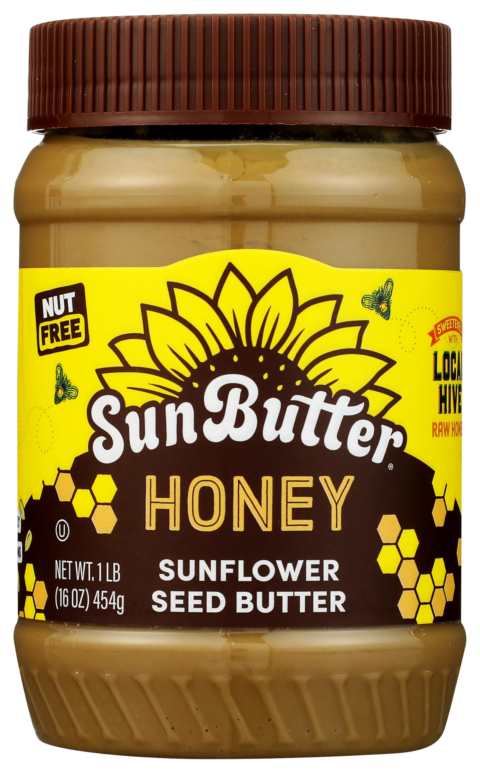 SunButter Honey Sunflower Seed Butter, 16 oz Nut-Free Spread with 5g Plant-Based Protein, Roasted Rich & Savory Flavor, Smooth Texture | Vegan