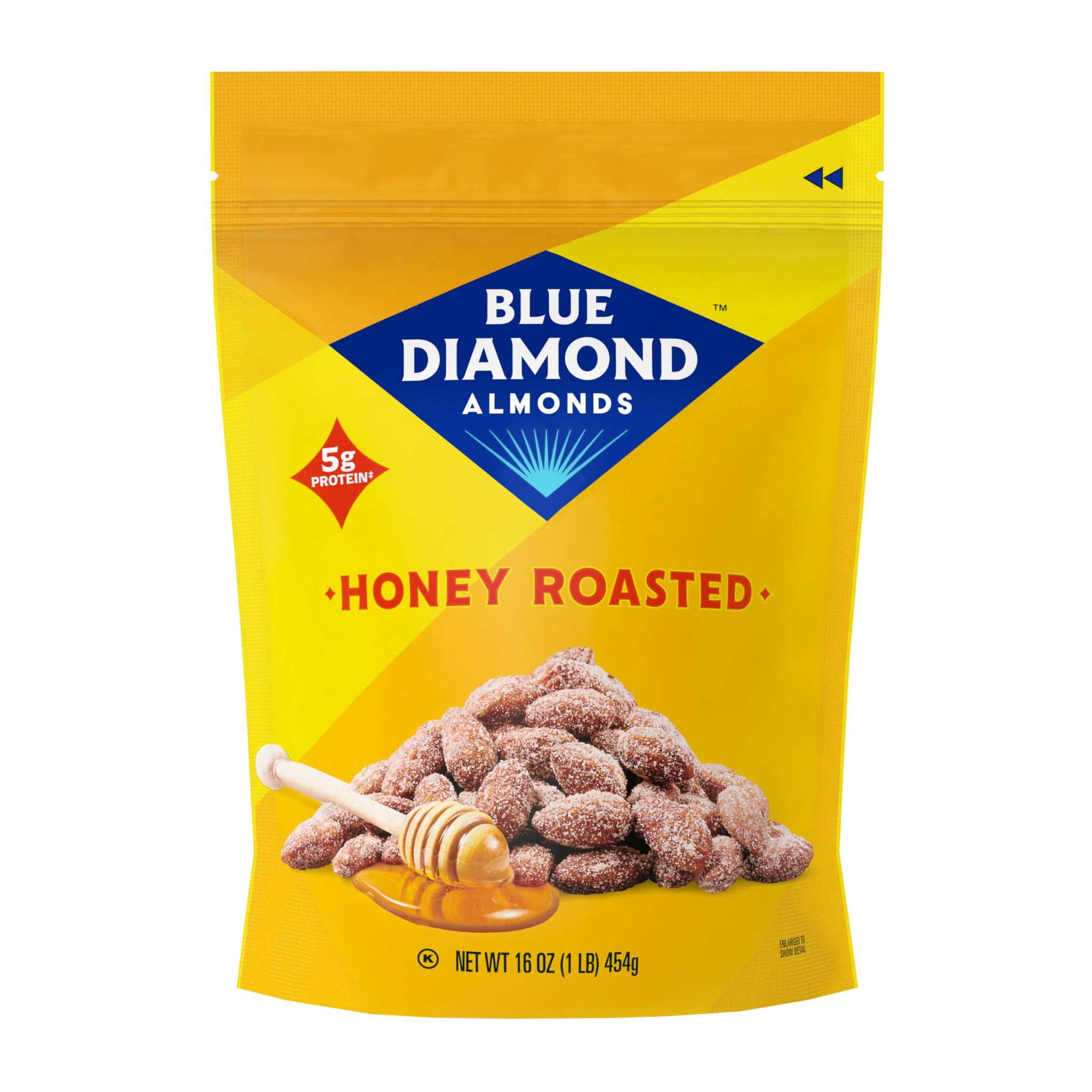 Blue Diamond Almonds Honey Roasted Snack Almonds, Party Salty Snack, Plant-Based Protein and Fiber, After School Snacks, Events, Holidays and Lunch