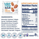 The YES Bar - Salted Maple Pecan - Plant Based Protein, Decadent Snack Bar - Vegan, Paleo, Gluten Free, Dairy Free, Low Sugar, Healthy Snack