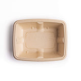 Zume Premium Compostable, Eco Friendly, Leak Proof, Disposable, 24 oz/750ml Medium Rectangular Container, Natural (Pack of 100)