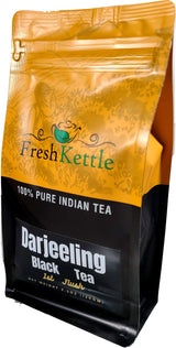 TEESTA - Darjeeling FIRST Flush Black Tea Leaves from Freshcarton | 5.3oz / 150gm / 70cups | Light color, Flowery, Aromatic & Mild Astringency |
