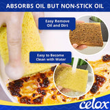 CELOX 24 Pack Durable Kitchen Sponges, Natural Wood Pulp Sponges for Dishes, Absorbent Cellulose Sponge Bulk for Cleaning Kitchen, Bathroom, DIY