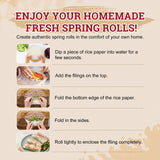 52USA Rice Paper, 1 Pack 34 Sheets, Spring Roll Wrappers & Dumplings