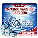 Washing Machine Cleaner Tablets 24 Pack - Deep Cleaning & Descaler for HE Front Load & Top Load Washers, Removes Odor, Residue & Pet Hair, Septic