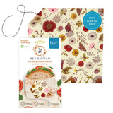 Bee's Wrap Vegan Beeswax Sandwich Wrap - Beeswax Lunch Wrap with Button & Tie - Plastic Free Made in USA Reusable Natural Food Wrap - Meadow Magic