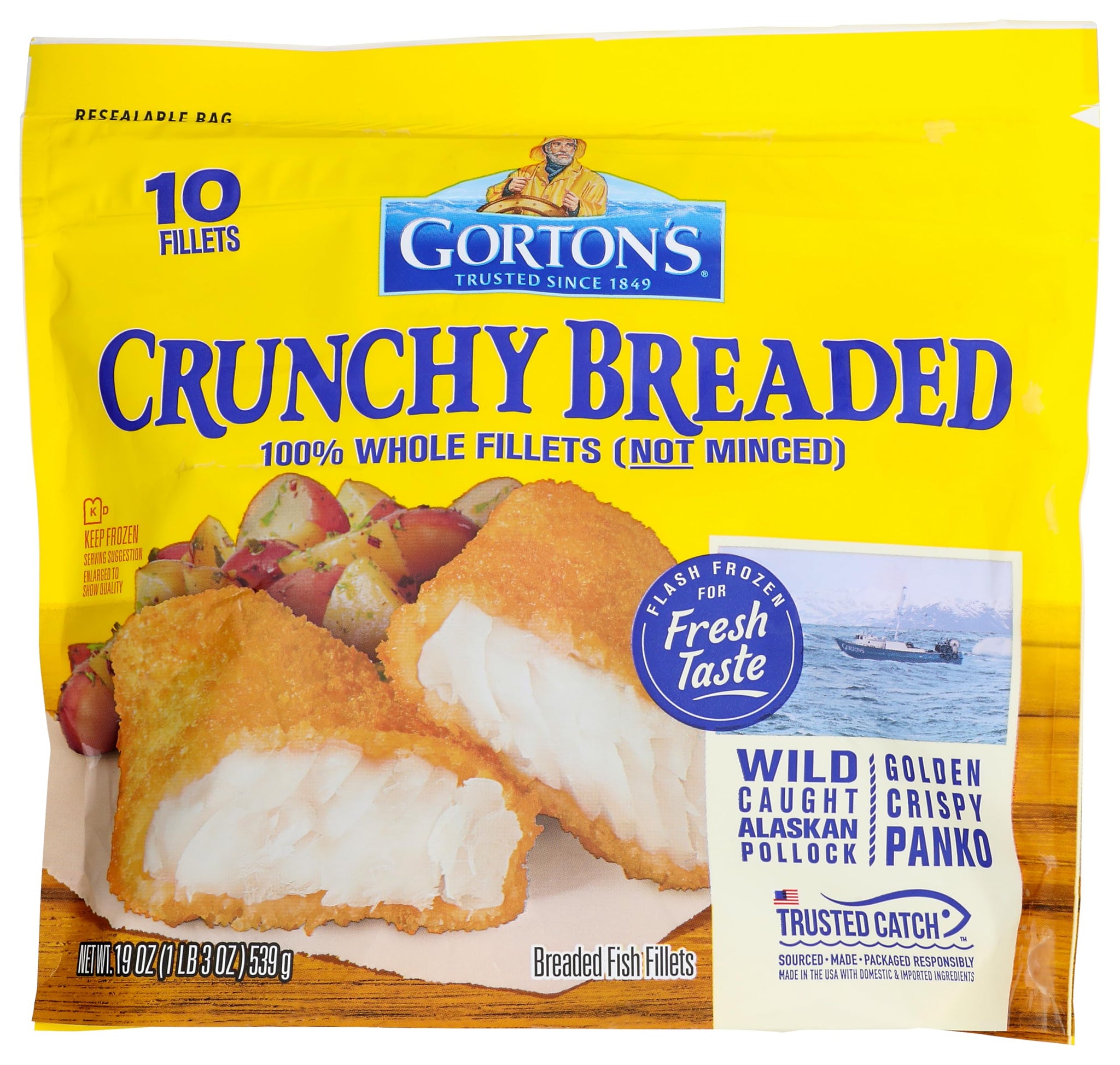 Gorton's, Crunchy Breaded Fish Fillets, 19 oz (Frozen)