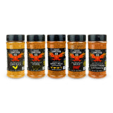 Anthony Spices - Competition Rub 5-Pack. This package includes Anthony Spices Competition Chicken, Pork, Beef, Sweet Heat, and Everything Rubs, each