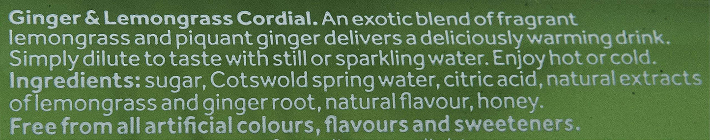Bottle Green - Cordials - Ginger & Lemongrass - 500ml