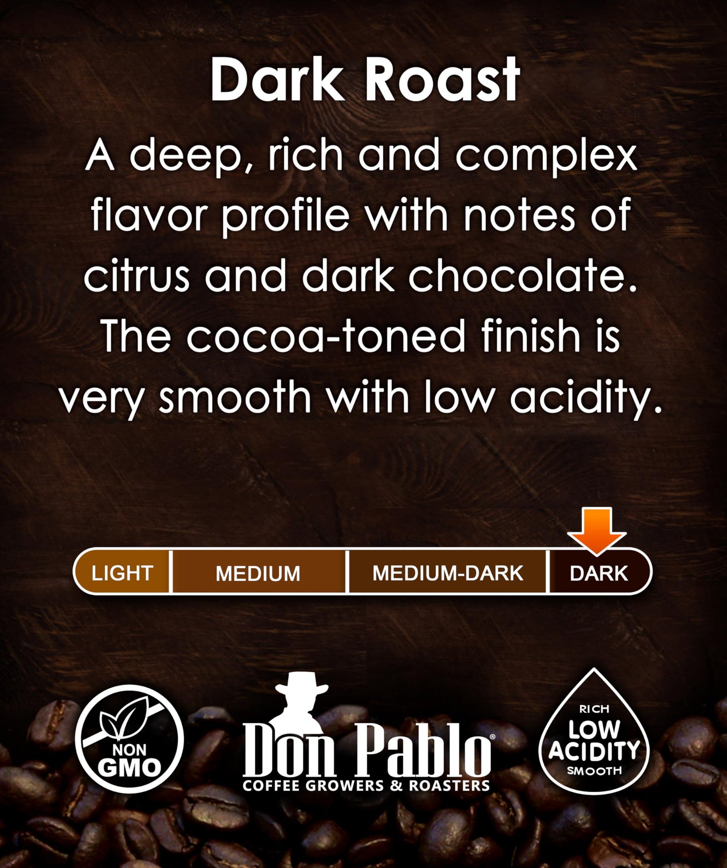Don Pablo European Blend - Dark Roast Gourmet Coffee - 100% Arabica Whole Bean, Non-GMO, Low Acidity, 907g (2LB) Bag