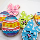 Easter Bunny and Egg Cookies- 6 Decorated Shortbread Bunnies and Eggs Individually Wrapped With Bow by BakersDozenToGo