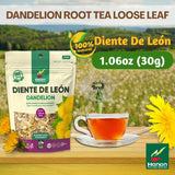 Hanan Dandelion Root Tea Loose Leaf - 100% Natural Diente de León Herbal Tea from Peru, Caffeine-Free Infusion for Digestive Support, Detox, Dried