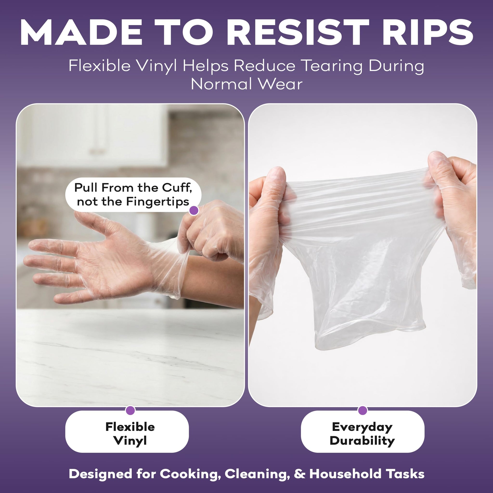 ProHeal Vinyl Disposable Gloves Small - 100 Clear Food Safe Cooking and Household Cleaning Gloves - Powder Free and Latex Free Kitchen Glove for Meal