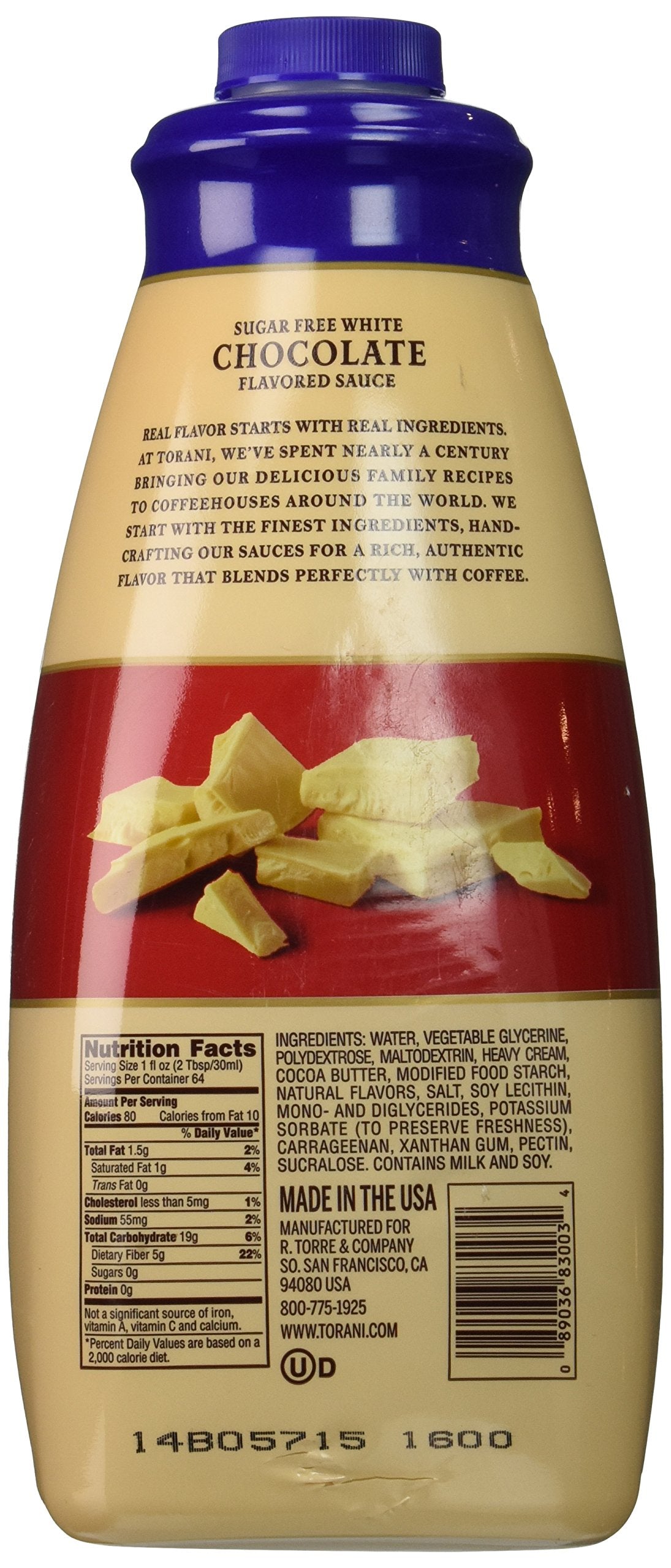 SUGER FREE WHITE CHOCOLATE SAUCE 64 OZ